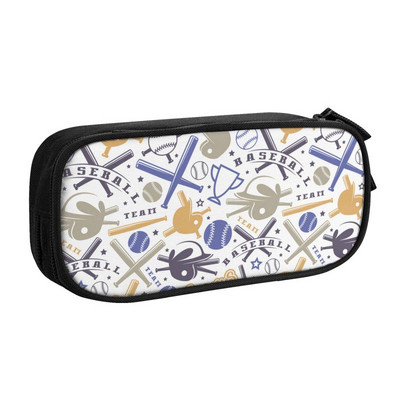 Kawaii beisbola raksta mākslas zīmuļu futrālis meitenēm zēniem liela ietilpība softbola zīmuļu maisiņš skolas piederumi