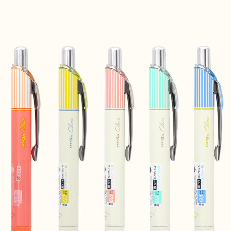1kom Pentel Energel Gel Pen Brzosušeća Kawaii Pen Stripe Clena BLN75L Press Color Pens za papirnate materijale za učenike 0,5 mm