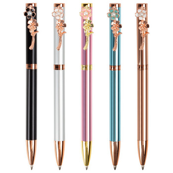 1 τεμάχιο Lytwtw\'s Ballpoint Pearl Flower Wedding Metal Χάλκινο στυλό Σχολικά είδη γραφείου Χαρτικά ροζ χρυσό δώρο