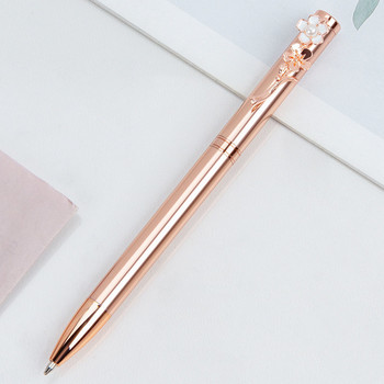 1 τεμάχιο Lytwtw\'s Ballpoint Pearl Flower Wedding Metal Χάλκινο στυλό Σχολικά είδη γραφείου Χαρτικά ροζ χρυσό δώρο