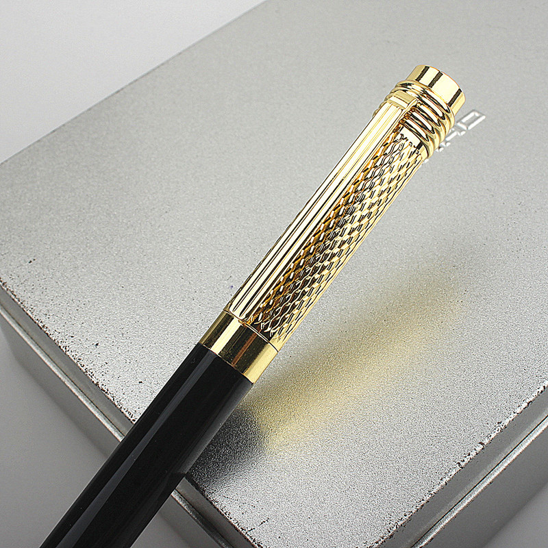 1 tk metallist geeltindipliiats luksuspliiatsid 0,7 mm sile Šveitsi täitmine musta tindiga kontori ärikool