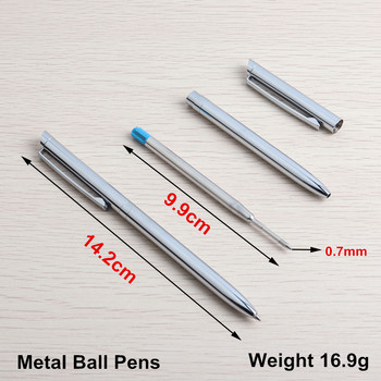 1 τεμ. GENKKY Office Metal Ballpoint Στυλό Εμπορικά Περιστροφικά Στυλό για Σχολικό Γραφείο Core από ανοξείδωτο ατσάλι Exquisite