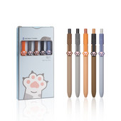 5 τμχ Cute Cat Paw Gel στυλό μελάνι Σετ Soft Touch De-stressing Design 0,5mm Ballpoint Black Color Writing Office School A6602