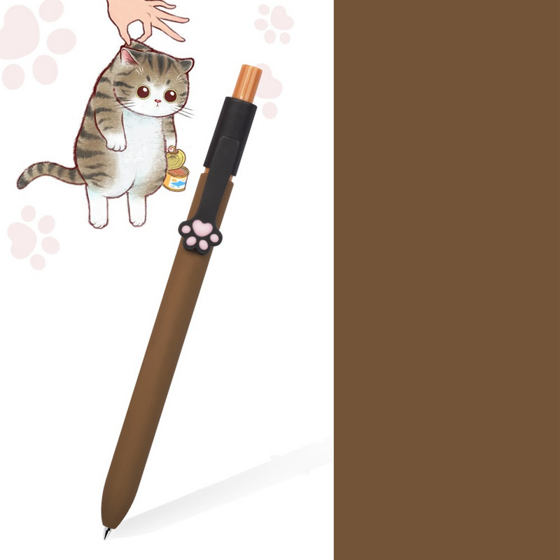 5 τμχ Cute Cat Paw Gel στυλό μελάνι Σετ Soft Touch De-stressing Design 0,5mm Ballpoint Black Color Writing Office School A6602