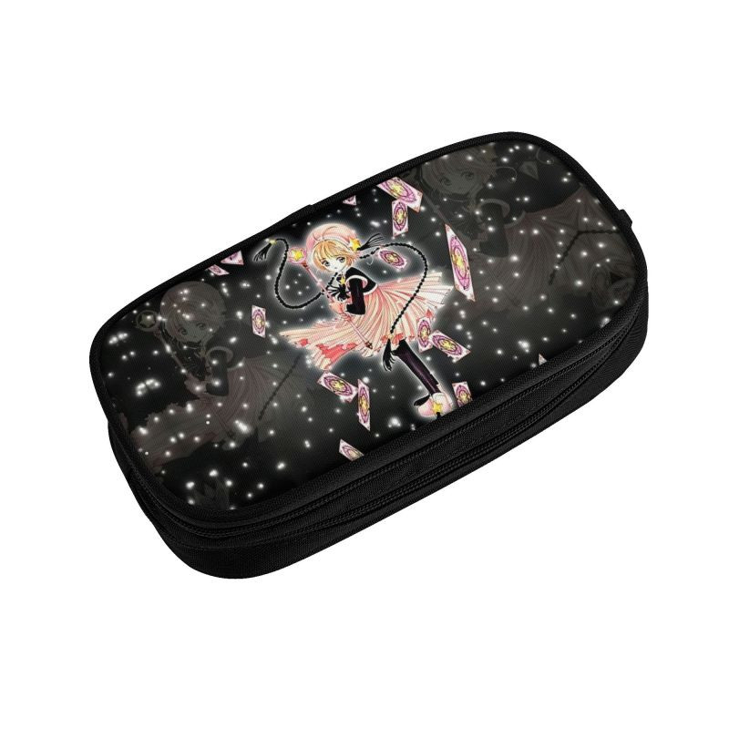 Anime Girl Sakura Kinomoto tolltartók fiúknak Gilrs nagy kapacitású Cardcaptor Sakura Manga tolltartó táska iskolai kiegészítők