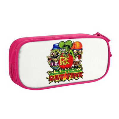 Pielāgots Rat Fink grafiskais Kawaii zīmuļu futrālis Boys Gilrs lielas ietilpības multfilmas Monster Pencil Pouch studentu skola