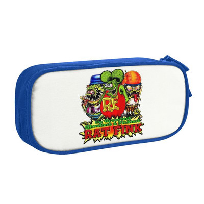 Pielāgots Rat Fink grafiskais Kawaii zīmuļu futrālis Boys Gilrs lielas ietilpības multfilmas Monster Pencil Pouch studentu skola