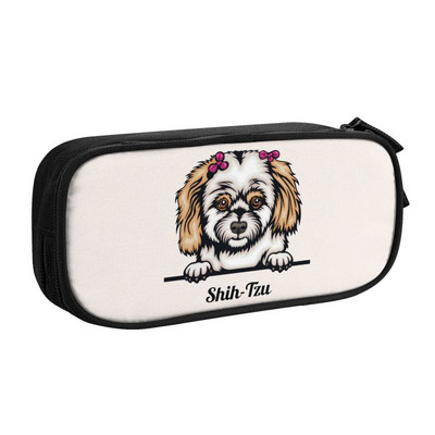 Μολυβοθήκες Kawaii Peeking Dog Shih Tzu για κορίτσια αγόρια Μολυβοθήκες Μεγάλης χωρητικότητας Χαρτικά