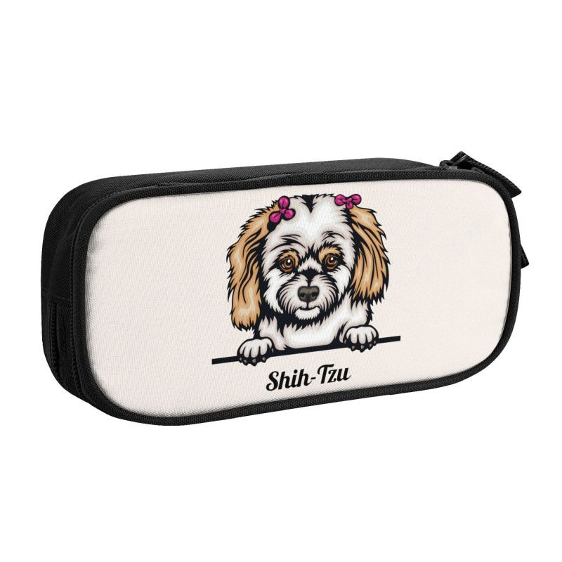 Μολυβοθήκες Kawaii Peeking Dog Shih Tzu για κορίτσια αγόρια Μολυβοθήκες Μεγάλης χωρητικότητας Χαρτικά