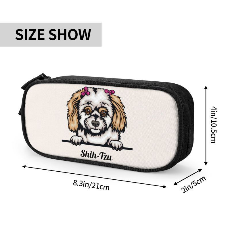Μολυβοθήκες Kawaii Peeking Dog Shih Tzu για κορίτσια αγόρια Μολυβοθήκες Μεγάλης χωρητικότητας Χαρτικά