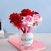 0,7 χιλιοστά μπλε μελάνι τριαντάφυλλο λουλούδι στυλό προσομοίωσης λουλούδι δώρου για τη γιορτή της μητέρας Σχολικό στυλό γραφείου Σταθερά είδη γραφής