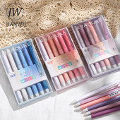 JIANWU 6 kom/set Morandi jednostavna gel olovka 0,5 mm crna tinta ST pero Pisaća ispitna olovka za studente Uredski školski pribor