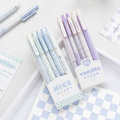 5 τμχ Nice Checkerboard Gel Pens Set Fresh Vanilla Style 0,38mm 0,5mm Ballpoint Black Color Ink Writing School A7082