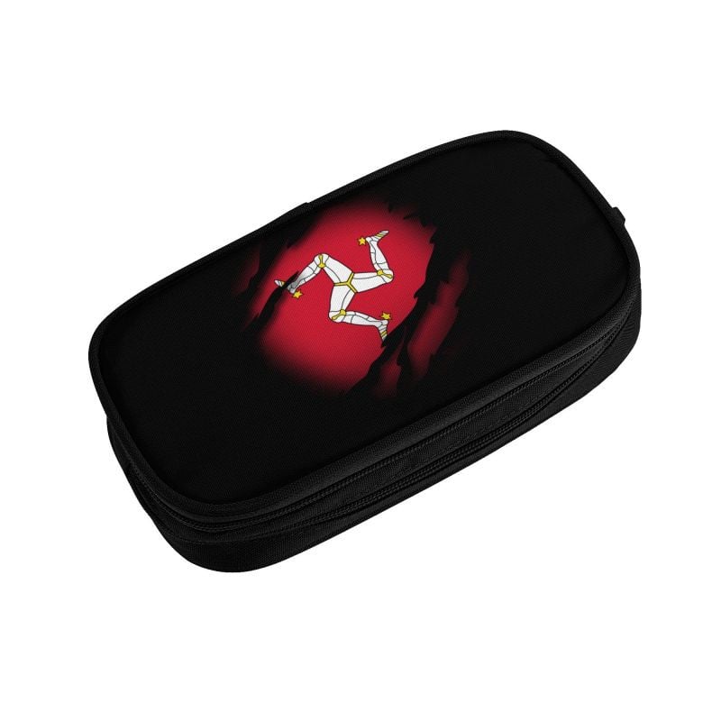 Slatka pernica sa zastavom otoka Mana za dječake, djevojčice, velika torba za olovke, školski pribor