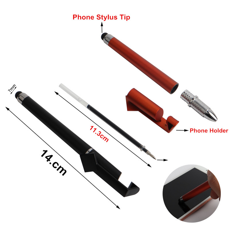 10PCS/LOT GENKKY Novost 3 u 1 višenamjenska gel olovka Stylus u mobilnom telefonu Touch olovka i držač telefona za pisanje 0,5 mm gel olovke