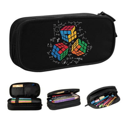 Testreszabott matematikai Rubik kocka aranyos tolltartó lányoknak fiúknak, nagy kapacitású Geek tanári ajándék ceruzatartó iskolai kellékek