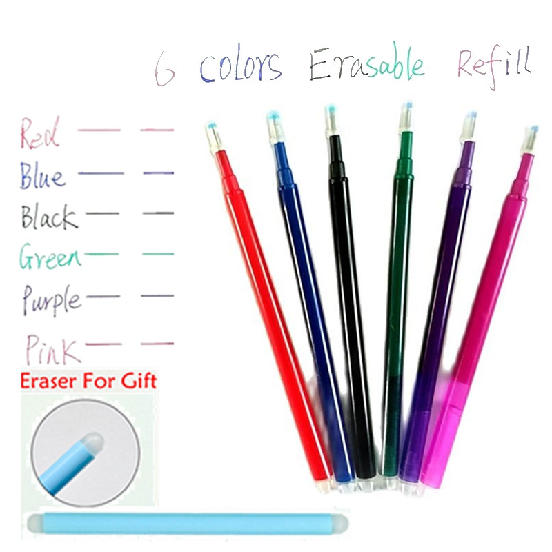 6PCS punilo za brisljive olovke 0,7 mm Frikcijske olovke za gel olovke za punjenje Brisive olovke Frikcijski korejski pribor za pisanje Escolar Papelaria
