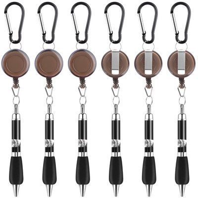 6 buc. snur de tragere pentru drumeții breloc cu șnur stilou cu clemă pentru curea pixuri carabinier pixuri cu bile pix retractabil cu insignă
