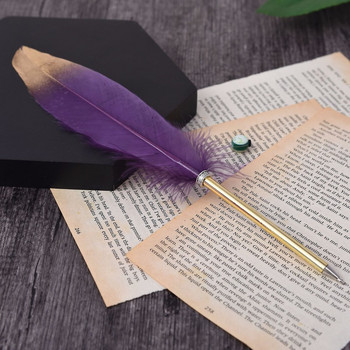 Creative Feather Pen Office Signature Στυλό 0,5mm Μαύρο μπλε μελάνι Χριστουγεννιάτικο Δώρο Γάμος Διαφήμιση