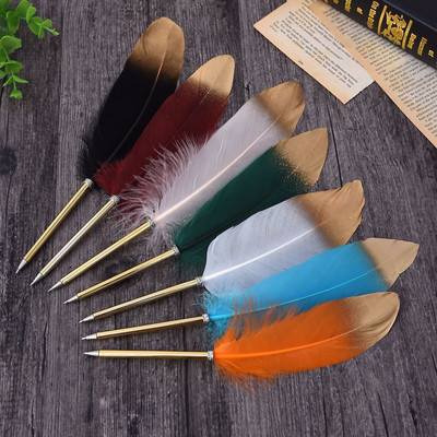 Pix Creativ Feather Pen Office Signature Pen 0,5 mm Negru Albastru Cerneală Cadou de Crăciun Publicitate de nuntă
