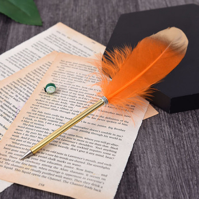 Creative Feather Pen Office Signature Lodīšu pildspalva 0,5 mm, melna zila tinte Ziemassvētku dāvanu kāzu reklāma