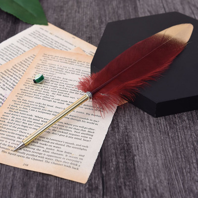 Creative Feather Pen Office Signature Lodīšu pildspalva 0,5 mm, melna zila tinte Ziemassvētku dāvanu kāzu reklāma