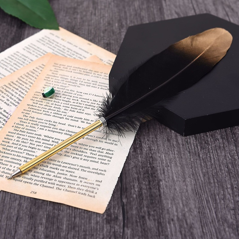 Creative Feather Pen Office Signature Lodīšu pildspalva 0,5 mm, melna zila tinte Ziemassvētku dāvanu kāzu reklāma