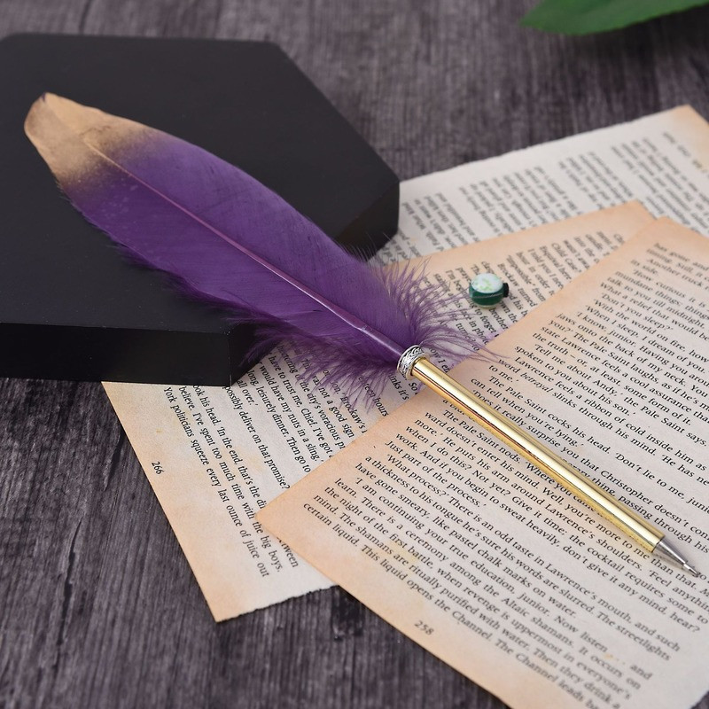 Creative Feather Pen Office Signature Lodīšu pildspalva 0,5 mm, melna zila tinte Ziemassvētku dāvanu kāzu reklāma