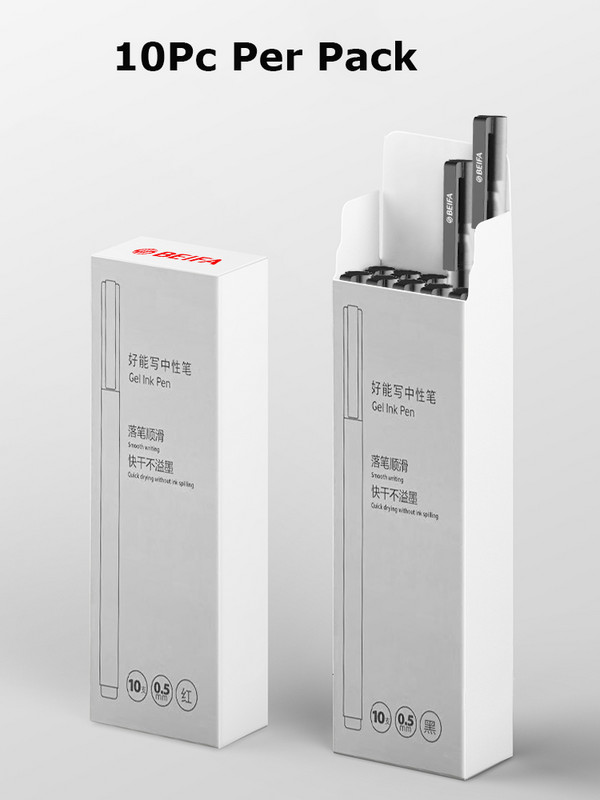 Xiaomi BEIFA Super gel olovke za pisanje 0,5 MM crna/crvena olovka za potpisivanje 1800M duljina pisanja za školske uredske materijale