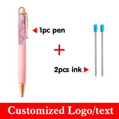 Olovka za živi pijesak, 3 kom/set, modna zlatna kemijska olovka u prahu Nabavite 2 metalne olovke s tintom, prilagođeni logotip, poklon olovka za studente, natpisi na veliko