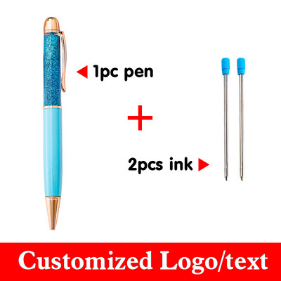 Olovka za živi pijesak, 3 kom/set, modna zlatna kemijska olovka u prahu Nabavite 2 metalne olovke s tintom, prilagođeni logotip, poklon olovka za studente, natpisi na veliko