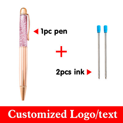 Olovka za živi pijesak, 3 kom/set, modna zlatna kemijska olovka u prahu Nabavite 2 metalne olovke s tintom, prilagođeni logotip, poklon olovka za studente, natpisi na veliko