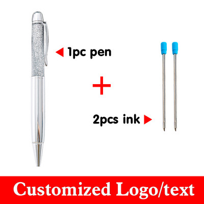 Olovka za živi pijesak, 3 kom/set, modna zlatna kemijska olovka u prahu Nabavite 2 metalne olovke s tintom, prilagođeni logotip, poklon olovka za studente, natpisi na veliko