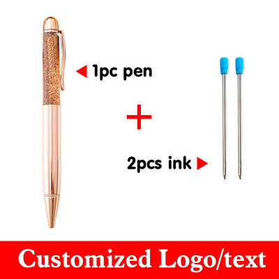 Olovka za živi pijesak, 3 kom/set, modna zlatna kemijska olovka u prahu Nabavite 2 metalne olovke s tintom, prilagođeni logotip, poklon olovka za studente, natpisi na veliko