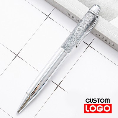 Olovka za živi pijesak Nova modna zlatna kemijska olovka u prahu Kristalna poklon olovka Prilagođeni logotip s natpisom imena Veleprodaja studentskog pribora