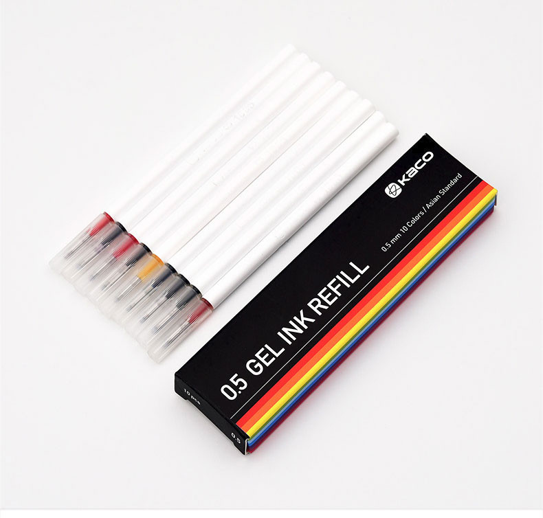 KACO 10 komada plave/crne/crvene/raznobojne tinte za Xiaomi Pen 0,5 mm Signing PEN za školski ured Glatko pisanje Izdržljivo punjenje za potpis