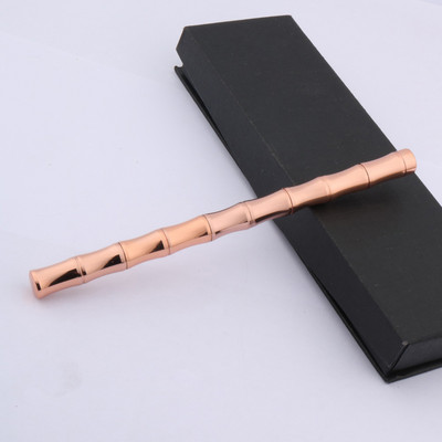 Visokokvalitetni bakreni roler Hemijska olovka Mesing Bambus Spin Zlatna kemijska olovka Uredski školski pribor Pisanje