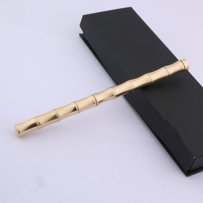 Visokokvalitetni bakreni roler Hemijska olovka Mesing Bambus Spin Zlatna kemijska olovka Uredski školski pribor Pisanje