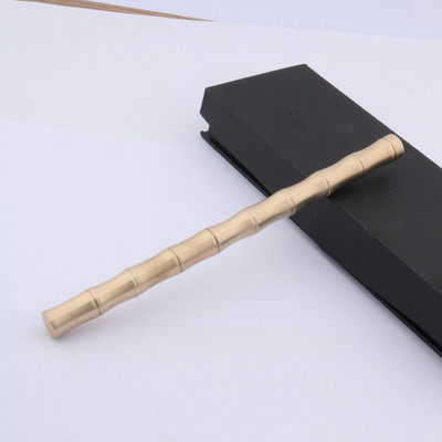Visokokvalitetni bakreni roler Hemijska olovka Mesing Bambus Spin Zlatna kemijska olovka Uredski školski pribor Pisanje