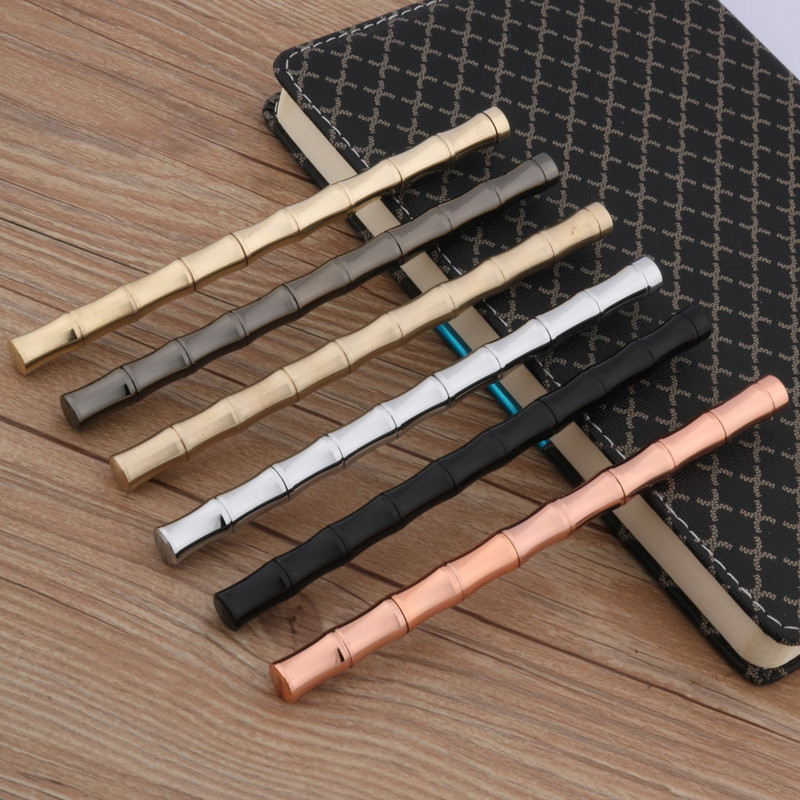 Visokokvalitetni bakreni roler Hemijska olovka Mesing Bambus Spin Zlatna kemijska olovka Uredski školski pribor Pisanje