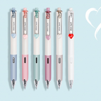 1/6 kom Warm Heart gel olovka, super izdržljiva olovka za pisanje, 0,5 mm, kemijska olovka s crnom tintom, uredski poklon za učenike F7320