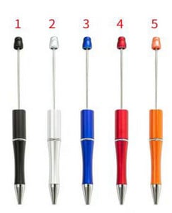 5 DB barkácsolás műanyag golyóstoll gyöngy toll toll készítés barkácsolás zselés toll Író toll Iskolai irodai DIY gyöngytoll műanyag gyöngyös toll