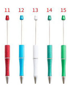 5 DB barkácsolás műanyag golyóstoll gyöngy toll toll készítés barkácsolás zselés toll Író toll Iskolai irodai DIY gyöngytoll műanyag gyöngyös toll