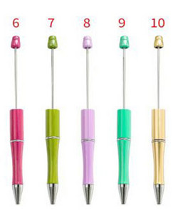 5 DB barkácsolás műanyag golyóstoll gyöngy toll toll készítés barkácsolás zselés toll Író toll Iskolai irodai DIY gyöngytoll műanyag gyöngyös toll