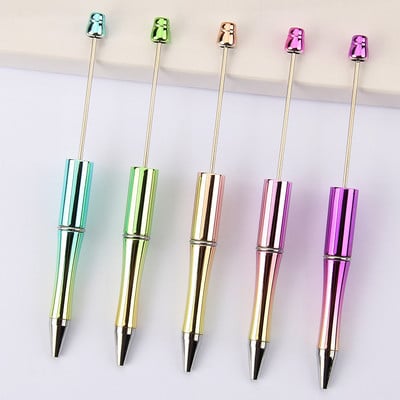 5 DB barkácsolás műanyag golyóstoll gyöngy toll toll készítés barkácsolás zselés toll Író toll Iskolai irodai DIY gyöngytoll műanyag gyöngyös toll