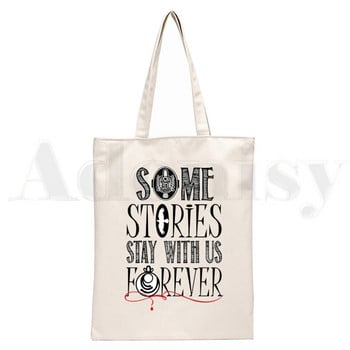 The Vampire Diaries Handbags Τσάντες ώμου Casual Shopping Damon Salvatore Handbag Elegant Chronicles Vampiricas Canvas Bag