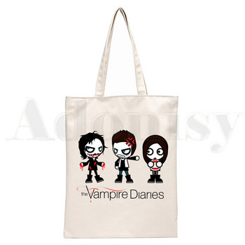 The Vampire Diaries Handbags Τσάντες ώμου Casual Shopping Damon Salvatore Handbag Elegant Chronicles Vampiricas Canvas Bag