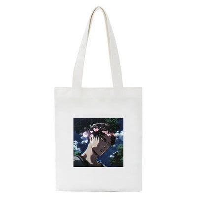Japán anime táskák vásárlói táskák Aot Levi Attack On Titan Tote Bag Shingeki No Kyojin bevásárlótáska válltáska vászon kézitáska