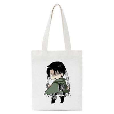 Japán anime táskák vásárlói táskák Aot Levi Attack On Titan Tote Bag Shingeki No Kyojin bevásárlótáska válltáska vászon kézitáska