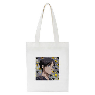 Japán anime táskák vásárlói táskák Aot Levi Attack On Titan Tote Bag Shingeki No Kyojin bevásárlótáska válltáska vászon kézitáska